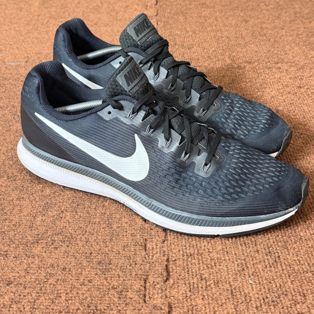 Nike Air Zoom Pegasus 34 Mens Running Shoes Black White 880555-001 Size 14 gym